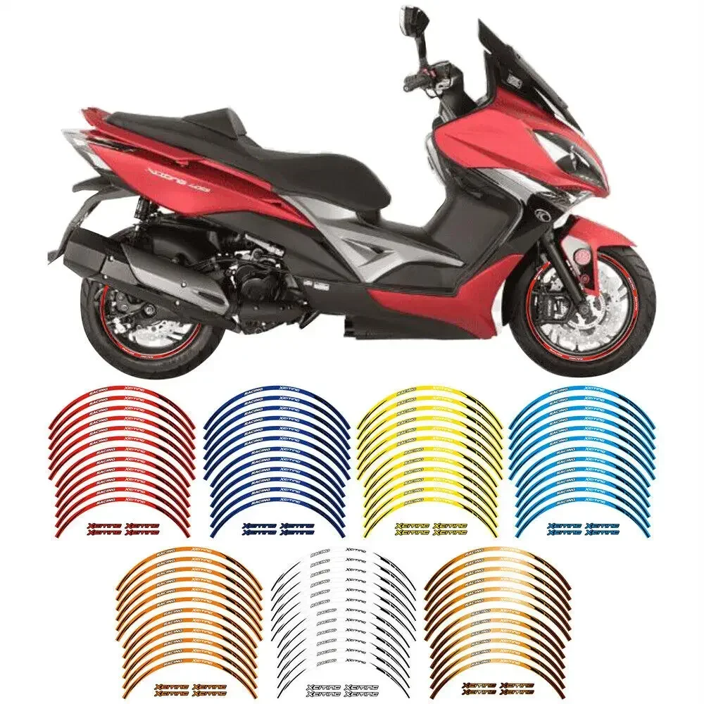 For KYMCO XCITING 300 400 500 Motorcycle Accessories Wheel Hub Stickers Reflective Stripe Tire Decorative Sticker Decals Tape