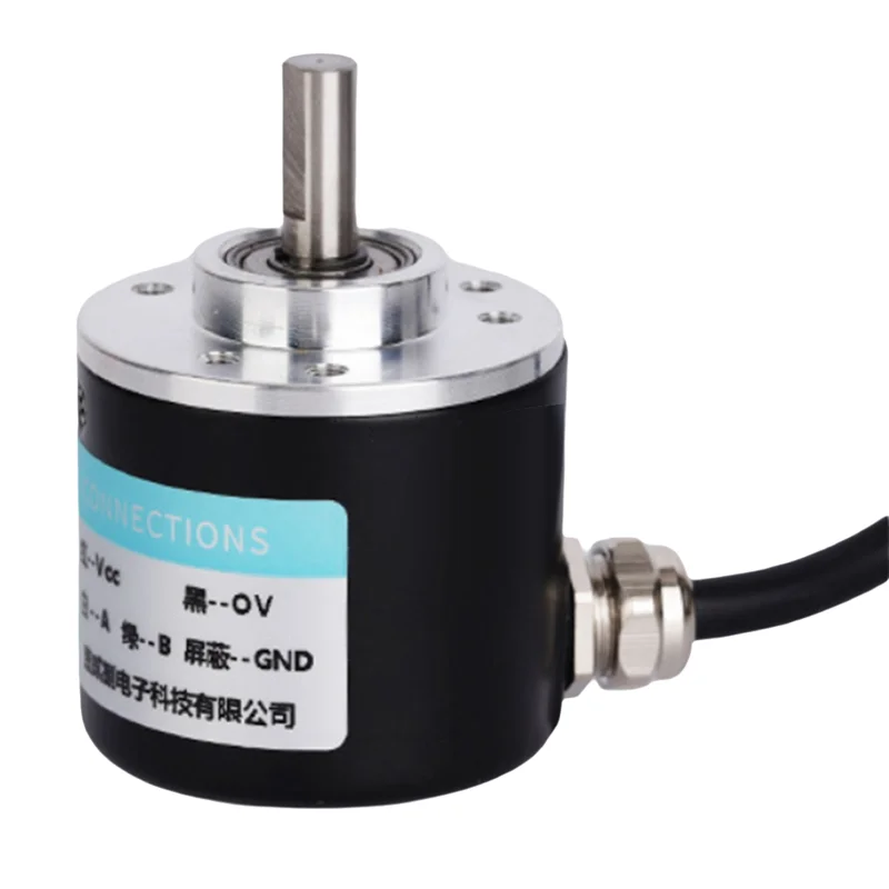 B84B-Enkoder Inkremental Putar 38S6G5-B-G24N AB Koneksi 2 Fase 50P/R 5-24V Poros Padat DC Kolektor Terbuka Output NPN