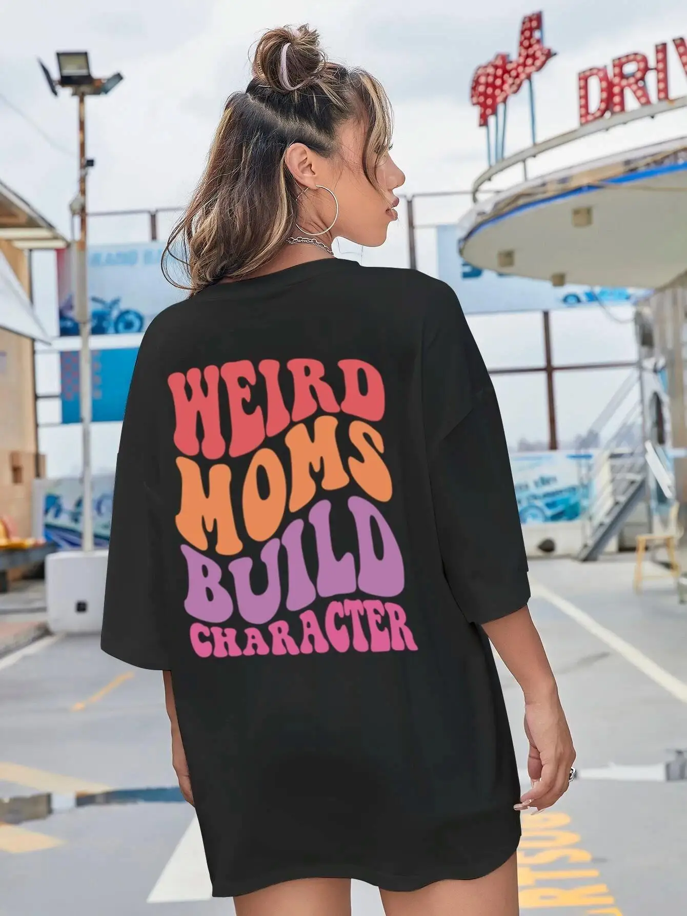 

Weird Moms Build Character Letter Printed Plus Size Tee Women Fashion Prevalent T-shirts High Quality T Shirt Female Tshirt