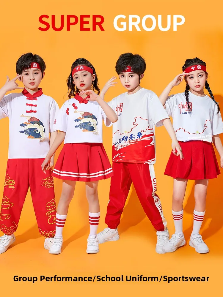 

Детские костюмы для выступлений: традиционные китайские наряды для школьных спортивных мероприятий и церемоний открытия