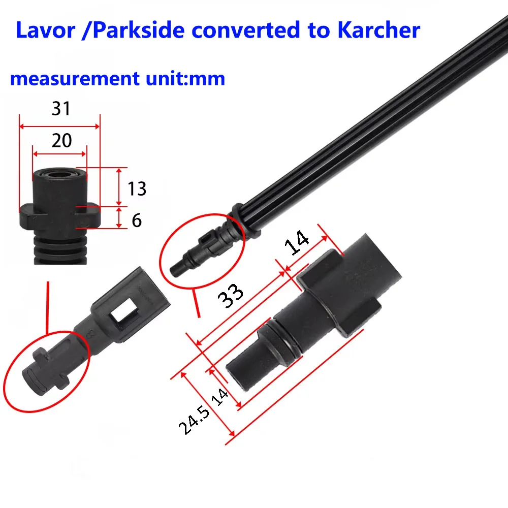 Pressure Washer Adaptors Bayonet Fitting Adapter for Lavor Bosch to Karcher K Series Conversion Adaptor Coupling Connector