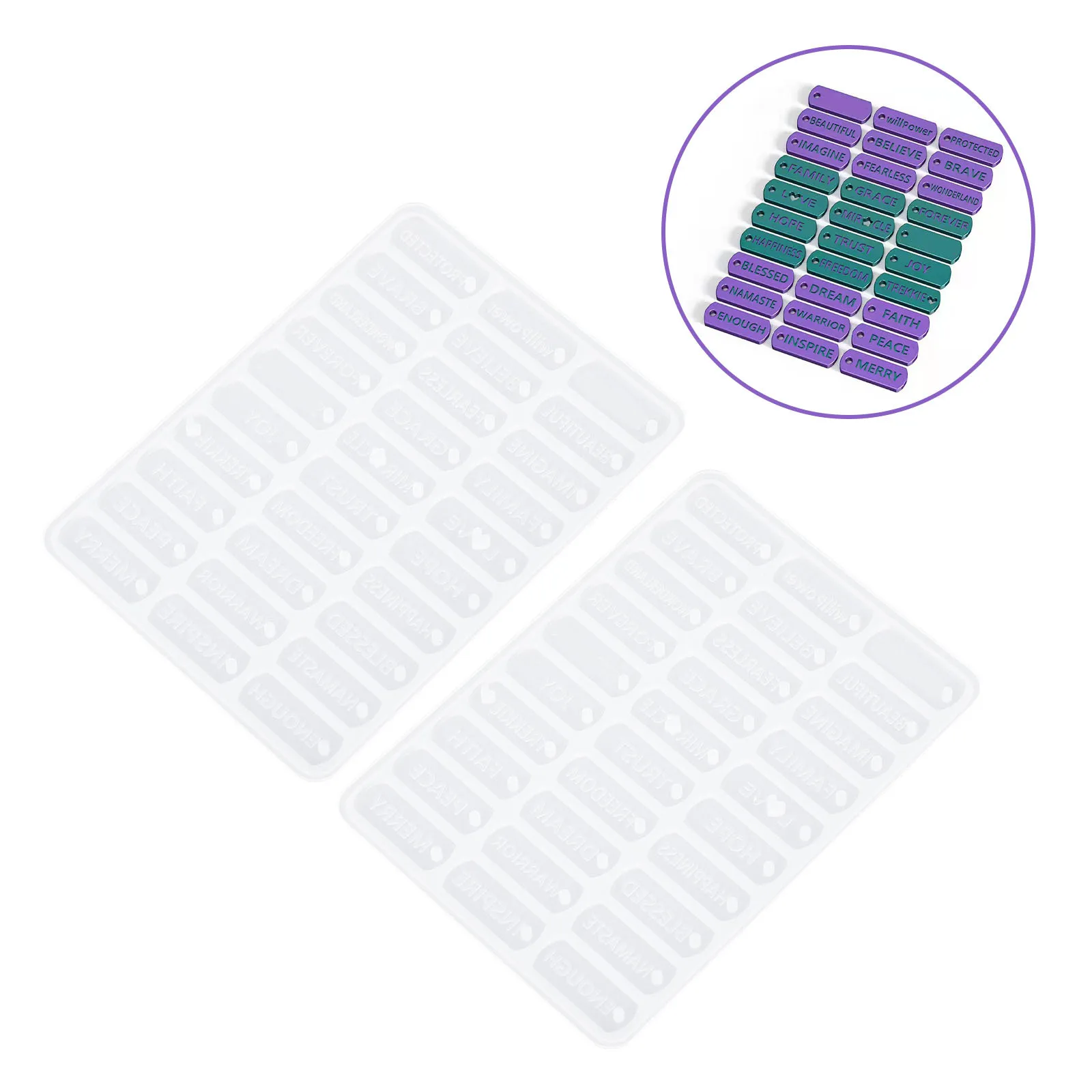 

2 шт., силиконовые формы для подвески в виде слова, гибкие формы для рукоделия, брелок для ключей, форма для изготовления ювелирных изделий, подвески, вдохновляющие формы для слов
