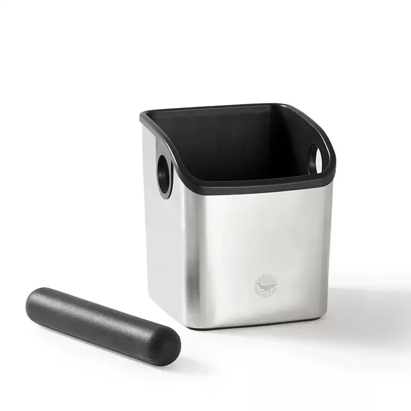 CAFEDE KONA 700ml Coffee Knock Box Stainless Steel Anti-Splash Oblique Opening, Non-Slip Base, Espresso Dump Bin For Home Use