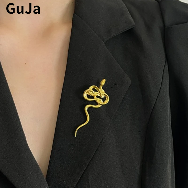 

Modern Jewelry European and American Design Metal Snake Brooches For Women Party Gifts Exaggerative Accessories Hot Selling
