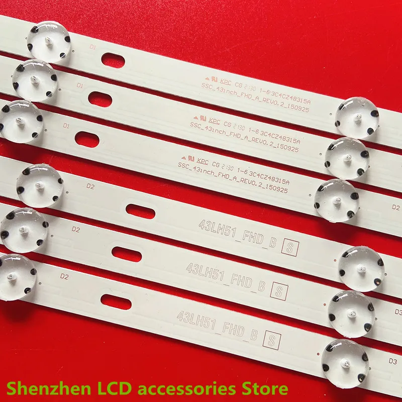 LED الخلفية قطاع ل LG 43LF510V 43LF5100 43LH5100 43LH590 43LJ515V 43LH520V 43LH511T 43LH570V LF51_FHD_A B 43LH51_FHD_A B