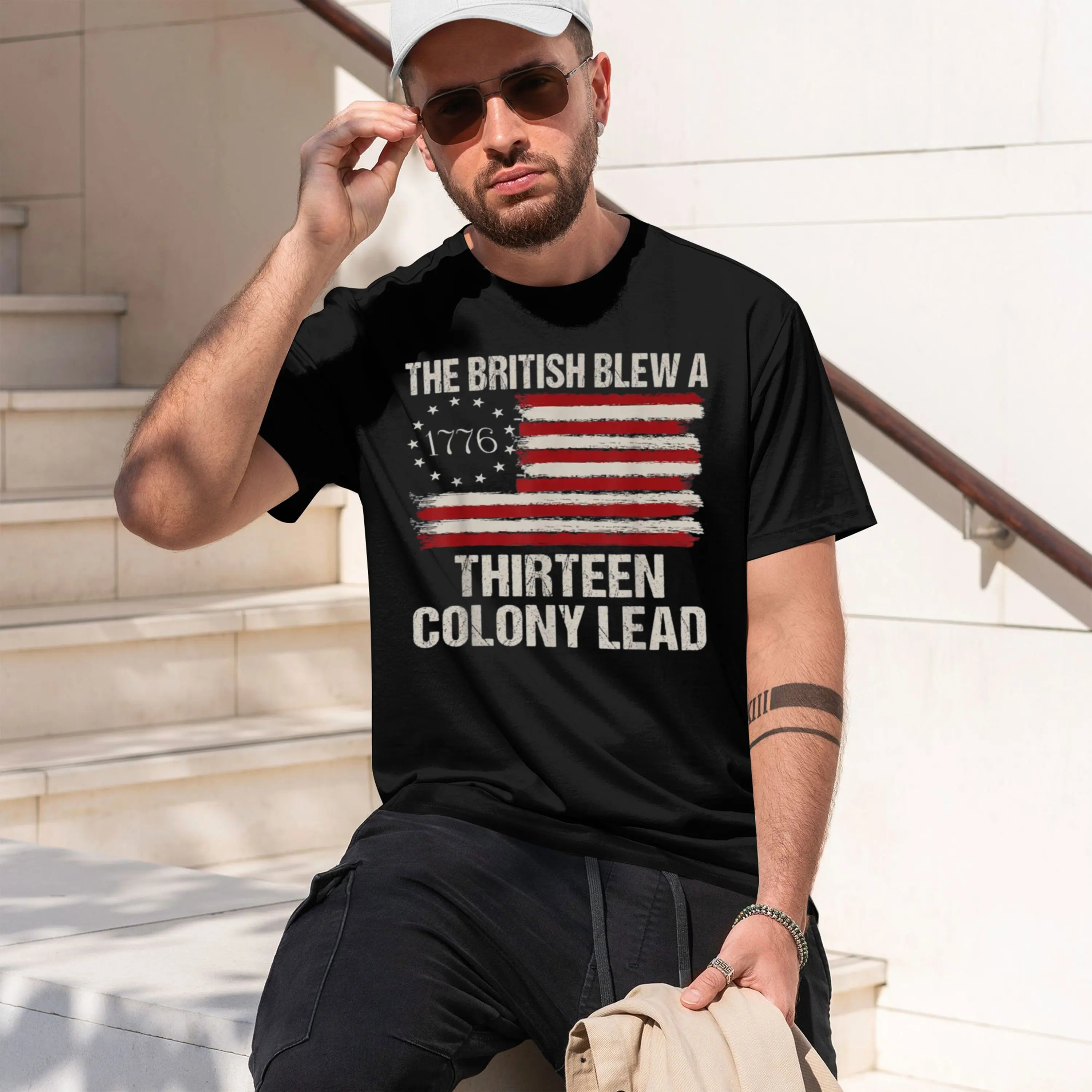 The British Blew A 13 Colony Lead 4Th Of July Funny T-Shi Summer Sho-Sved Breathable Sweat-Wking Versatile Trendy 2026 New Model