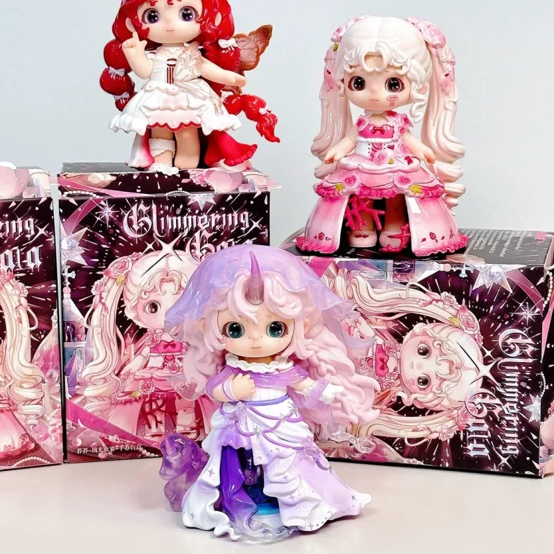 

Authentic Black Play Buckwheat Glass Light Night Banquet Blind Box Cute Girl Ornament Trendy Play Doll Handmade Gift Peripheral