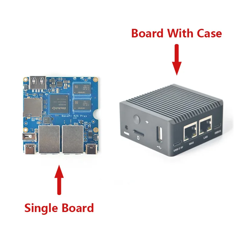 Imagem -02 - Placa de Desenvolvimento Mini Nanopi R2s Plus Rk3328 Portas Ethernet Dual Gigabit 32 Ghz Suporta M.2wif