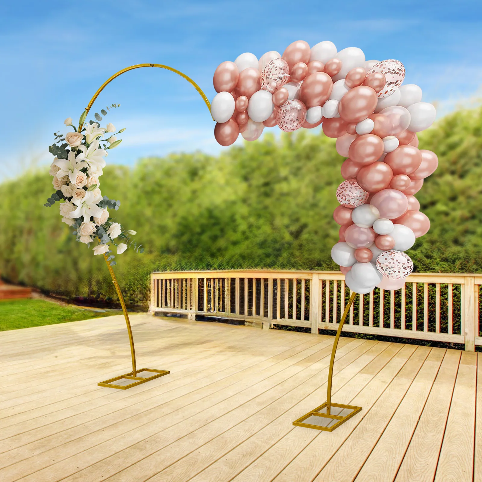 

DIY-Friendly&Reusable Wedding Arch - Butterfly Screw Design Enables Tool-Free Installation/Detachment, Decorate With Flowers