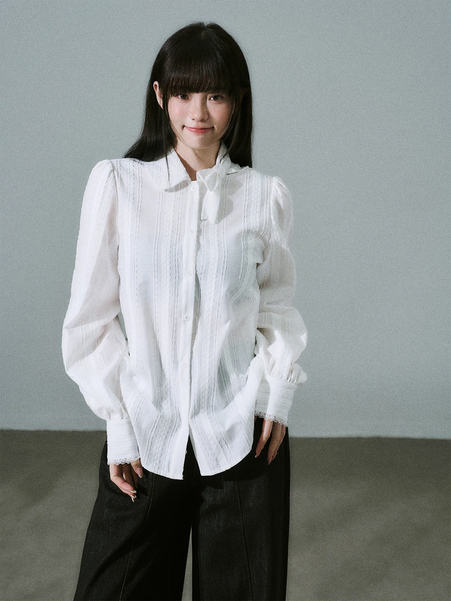 

Lost Forest Pure Cotton Embroidered irt Translucent Knot Japanese Sle Sweet Girl Versatile Commuting New Arrival