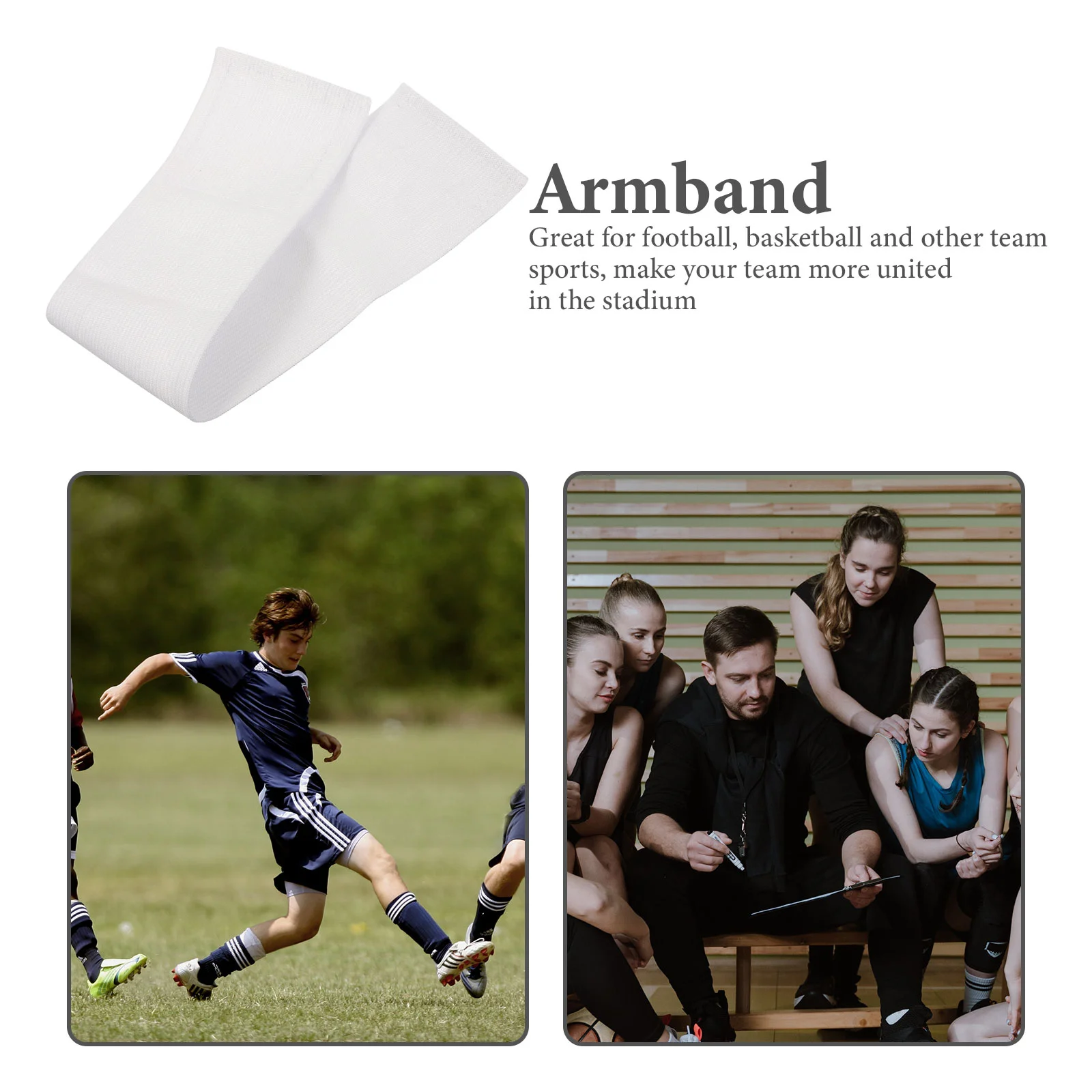 Soccer Captain Armbands White Football Mourning Multi-purpose Team Sports DIY Blank Accessory