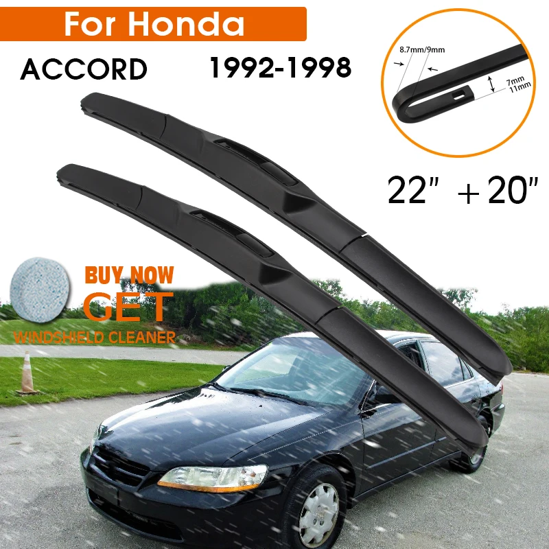 

Car Wiper For Honda ACCORD 1992-1998 Windshield Rubber Silicon Refill Front Window Wiper Blades 22"+20" LHD RHD Auto Accessories