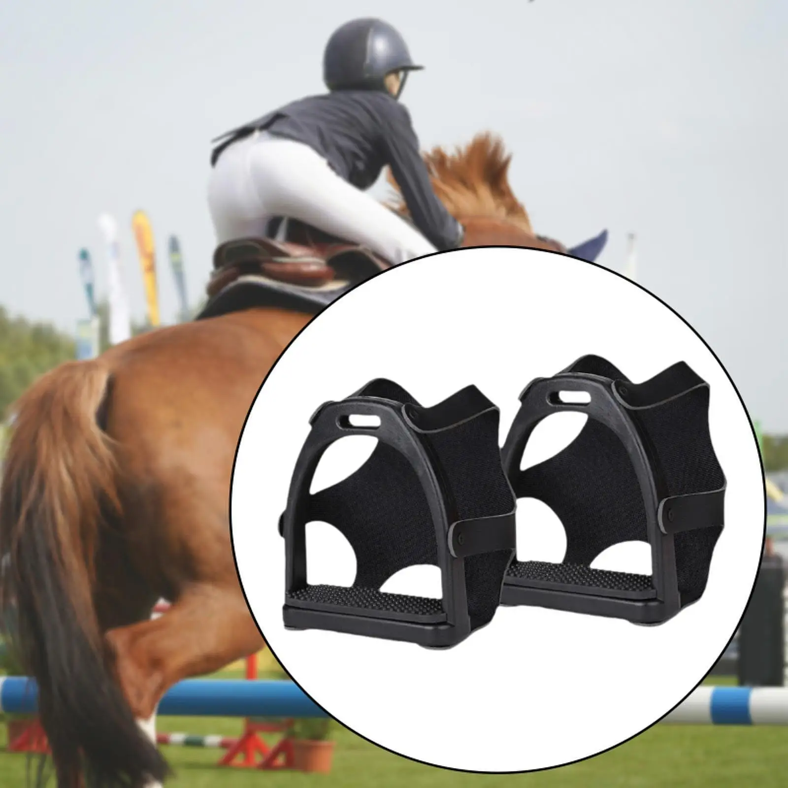 2Pcs Horse Riding Stirrups Non Slip Pedal Sturdy Professional English Riding Protection Saddle for Adults Outdoor Accessories