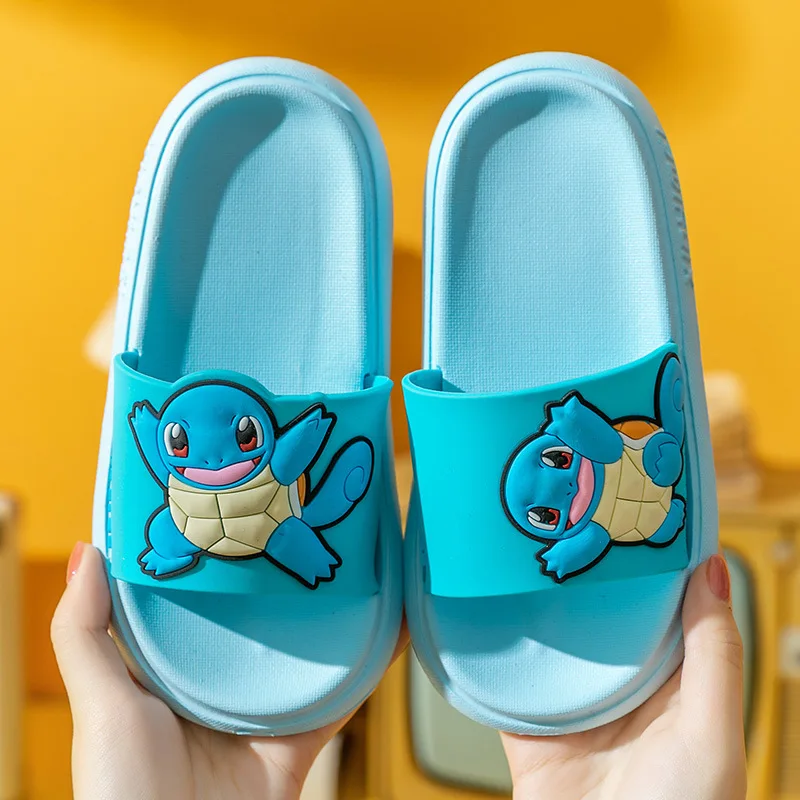 Anime Pokemon Pikachu Slippers Boys Girls Bathroom Slipper Non Slip Outdoor Beach Sandals Cartoon Kids Household Shoes Slippers