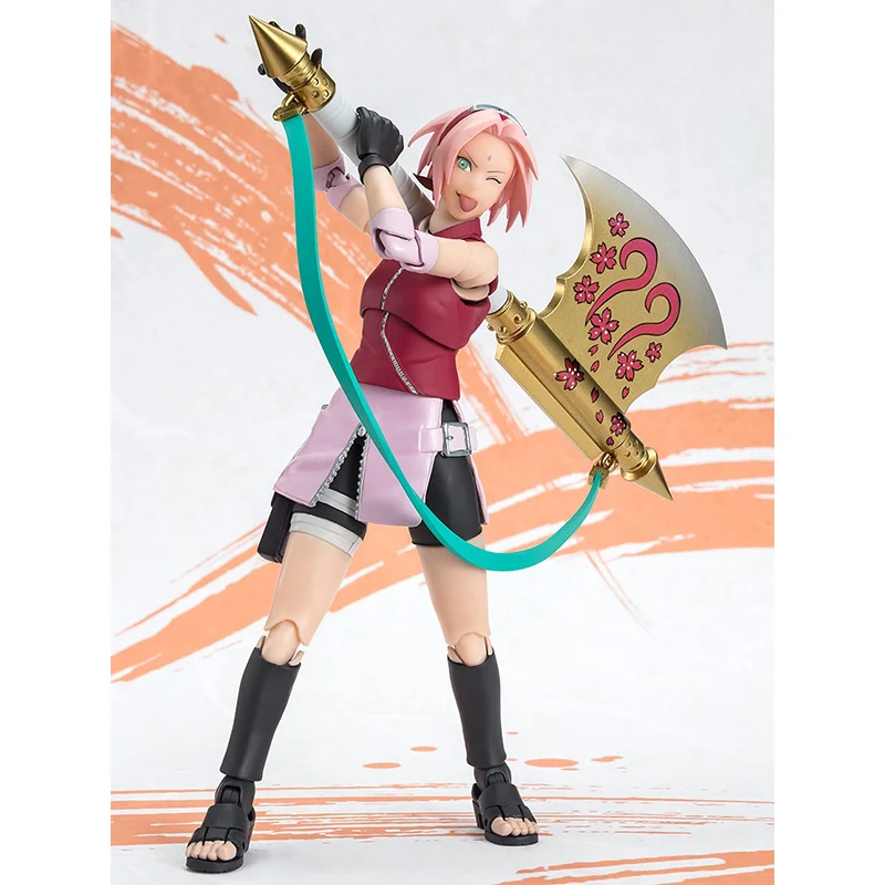 Bandai-Naruto Sakura Haruno Action Figure, S.H Figuarts, Naruto, Naruto, Edição P99, Modelo de Anime, Brinquedos, Presente para o Menino, Em Stock