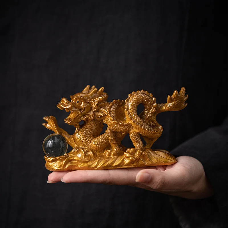 Xianglong Playing with Pearls, Attracting Wealth, Chameleon Tea Pets, Exquisite Ornaments for Nurturing Kung Fu Tea Set