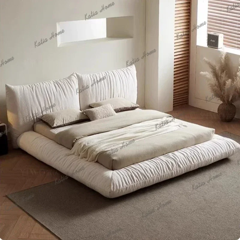 FG Bedroom Beds High End Camas De Dormitorio Interior Furniture King Size Cream Style Double Bed 180x200cm Modern Minimalist Des