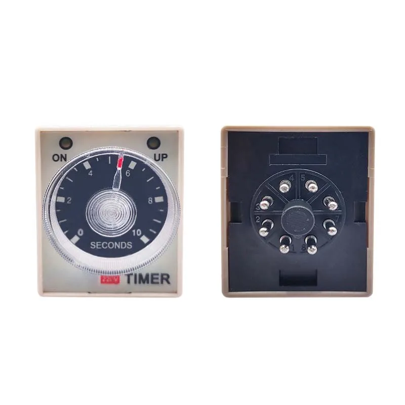 1 PC AH3-2 Power-on Delay Timer AH3-3 Time Relay AC Universal Thick Stitch Time Set Range 1S/5S/10S/30S/60S/5M/10M/30M