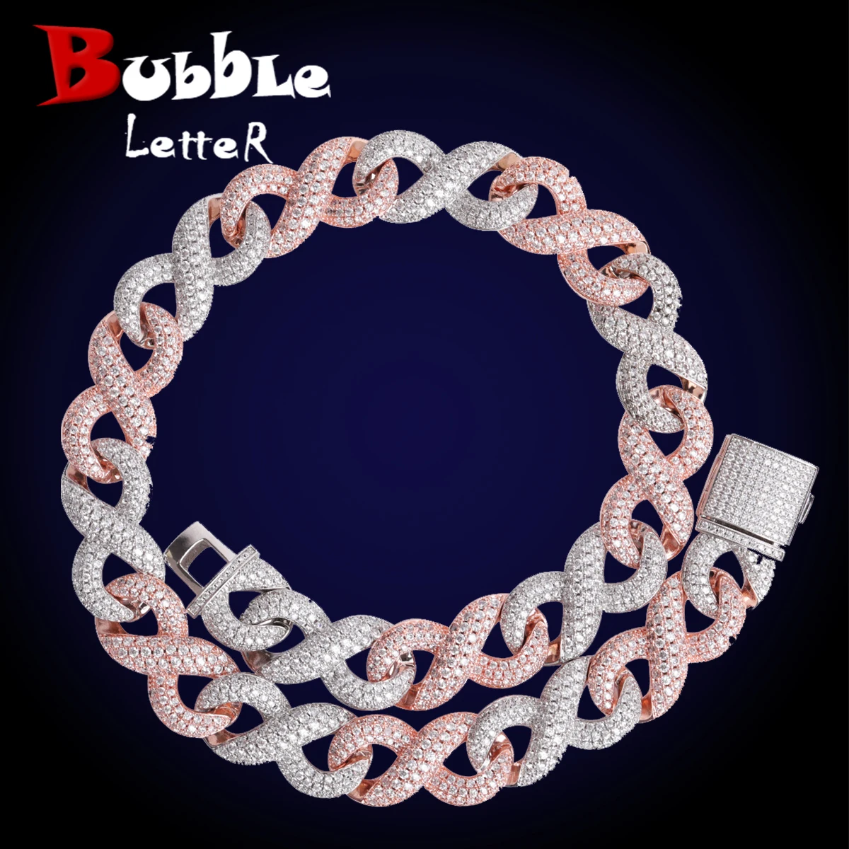 Bubble Letter Number 8 Cuban Link Chain for Men Two Tone Color Hip Hop Jewelry Best Selling Drop Shipping Items 2022 Trend