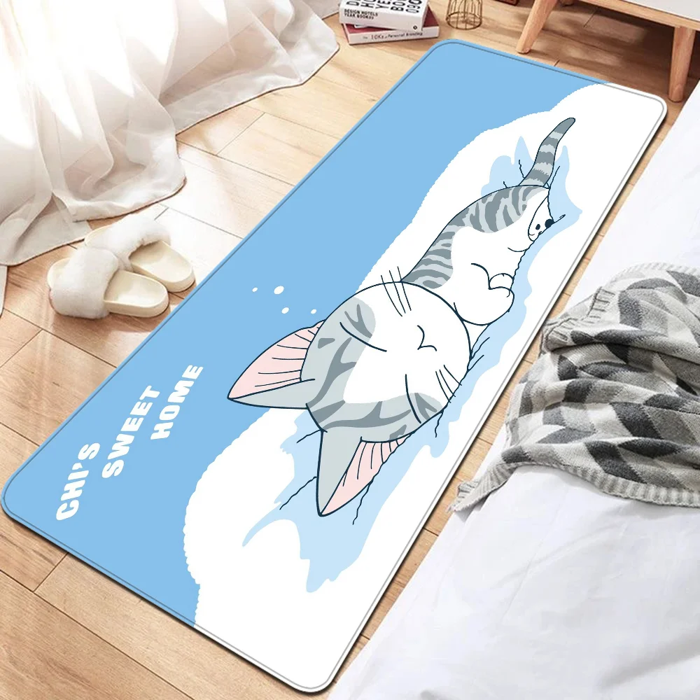 Cat Chis Sweet Home ANIME Hallway Carpet Non-Slip Laundry Room Mat Laundry Decor Balcony Child Living Room Toilet Rug