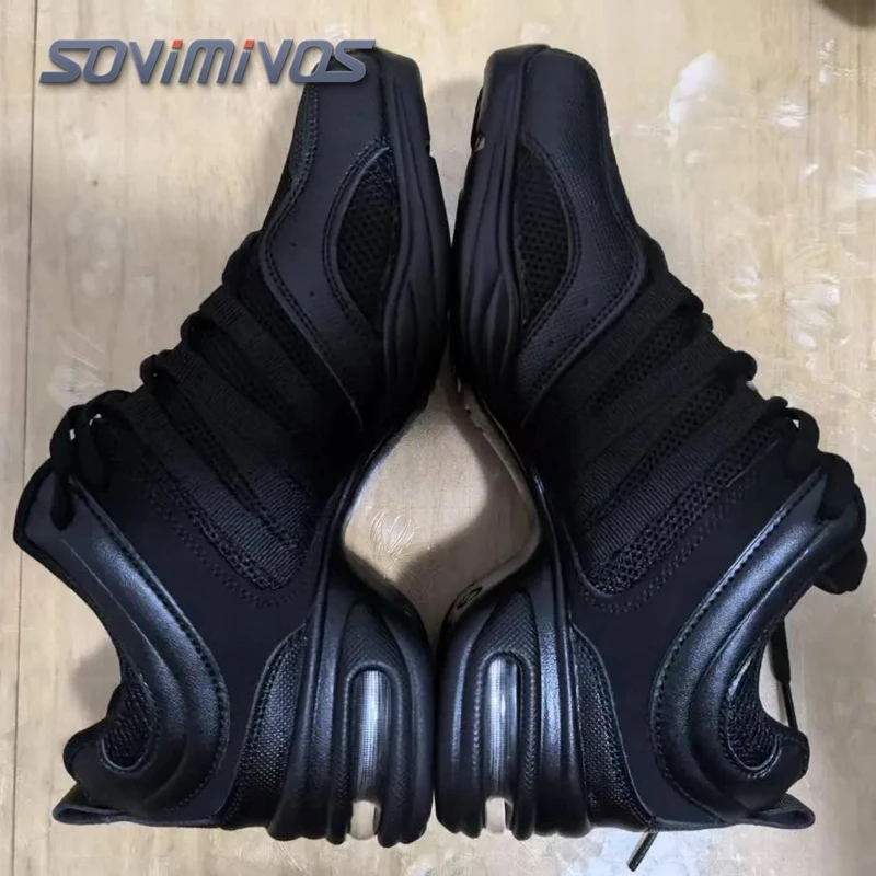 

Women's Dance Shoes Breathable Mesh Fabric Black Soft Soled Jazz Shoes Salsa Square Dance Modern Dance Shoe Dropshipping Shoes