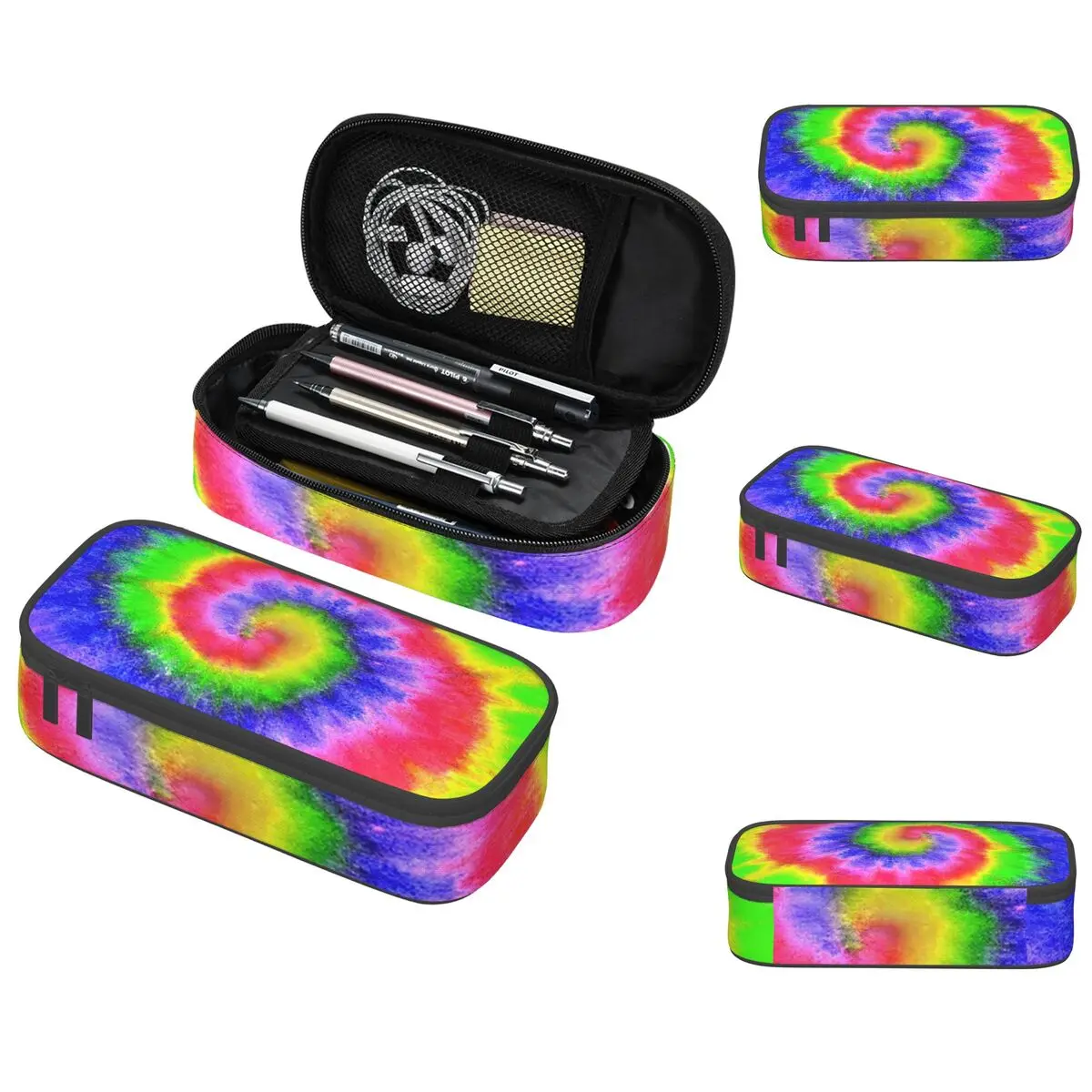 

Colorful Tie Dye A Rainbow Swirl Pencil Case for Students School Pen Box Pencil Bag Stationery Supplies Pen Holder Bag