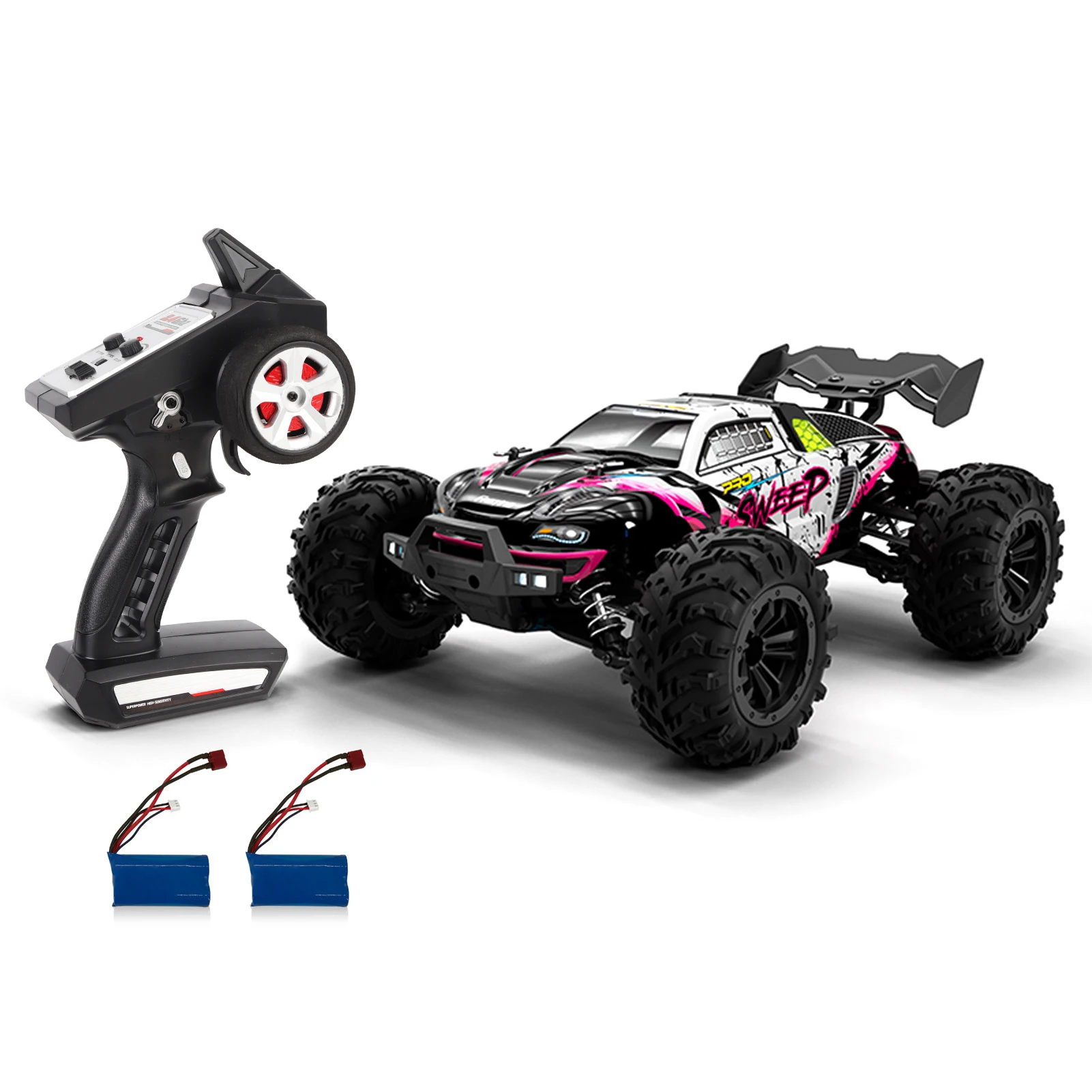 RC سيارة 2.4Ghz 70KM/H عالية السرعة 1/16 على الطرق الوعرة مركبة يتم التحكم بها عن بُعد فرش السيارات مصباح ليد 4WD سباق السيارات تسلق سيارة للأطفال البالغين #1