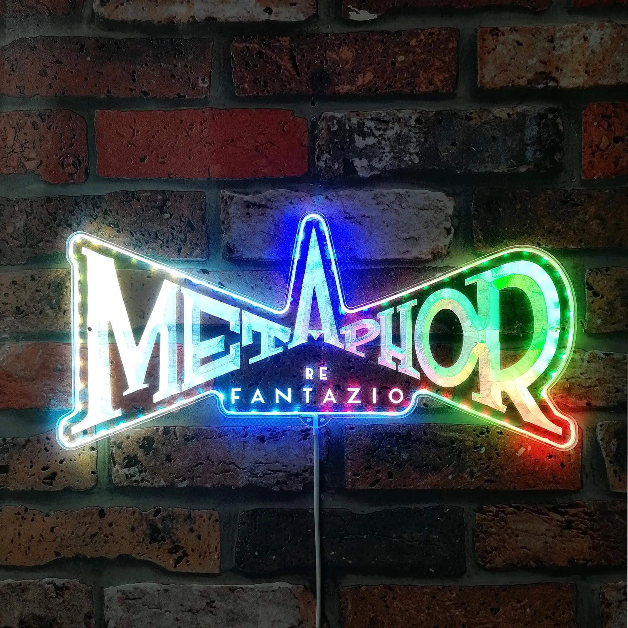 Metaphor Neon RGB Edge Lit LED Sign, Game Room Decor, Gaming Night Light