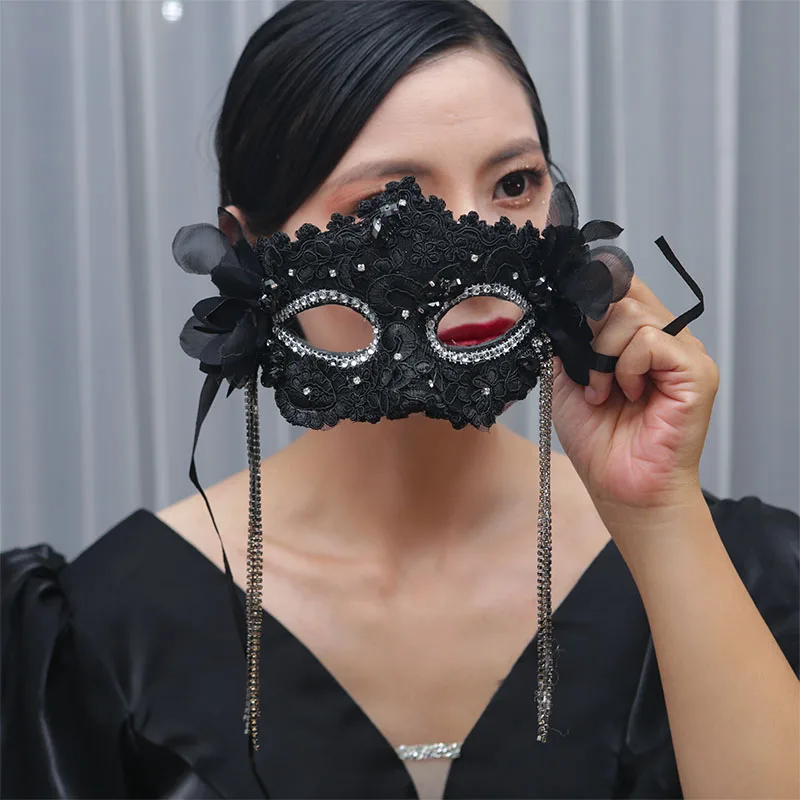 

Halloween Mask Christmas Festival Performance Beauty Women's Masquerade Party Singer Masked Black Fashion