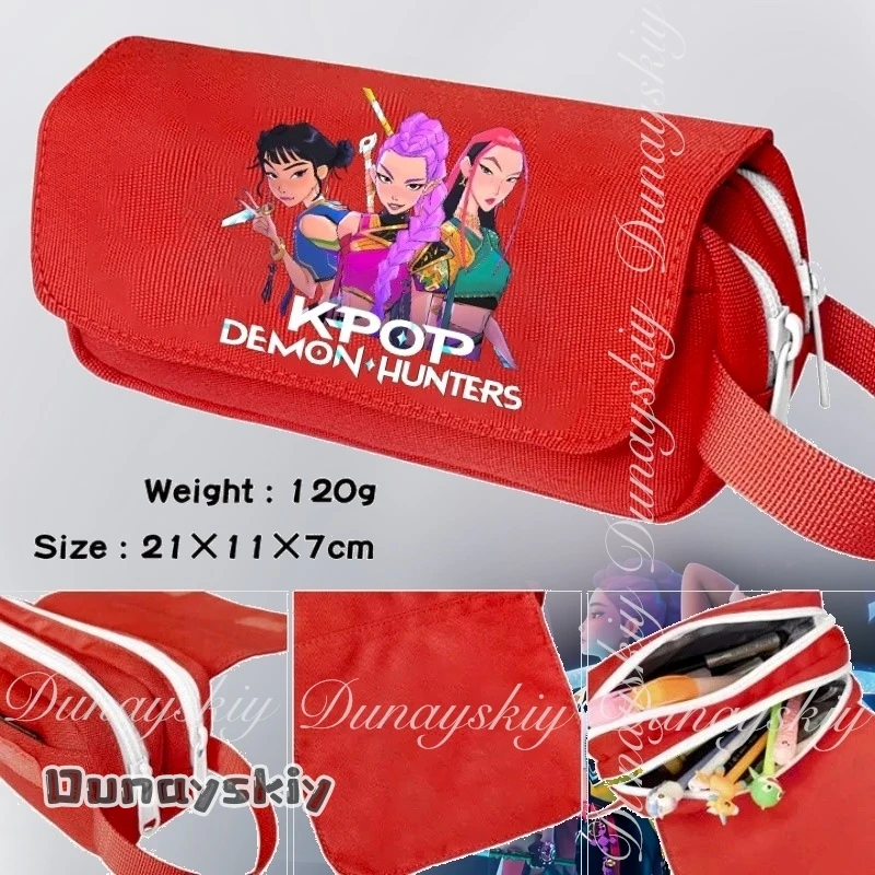 

{BankaiMode}KPop Охотники на демонов с принтом фильма большой емкости, двухслойный косплей с наклейкой «сделай сам», сумка-карандаш CosCostume