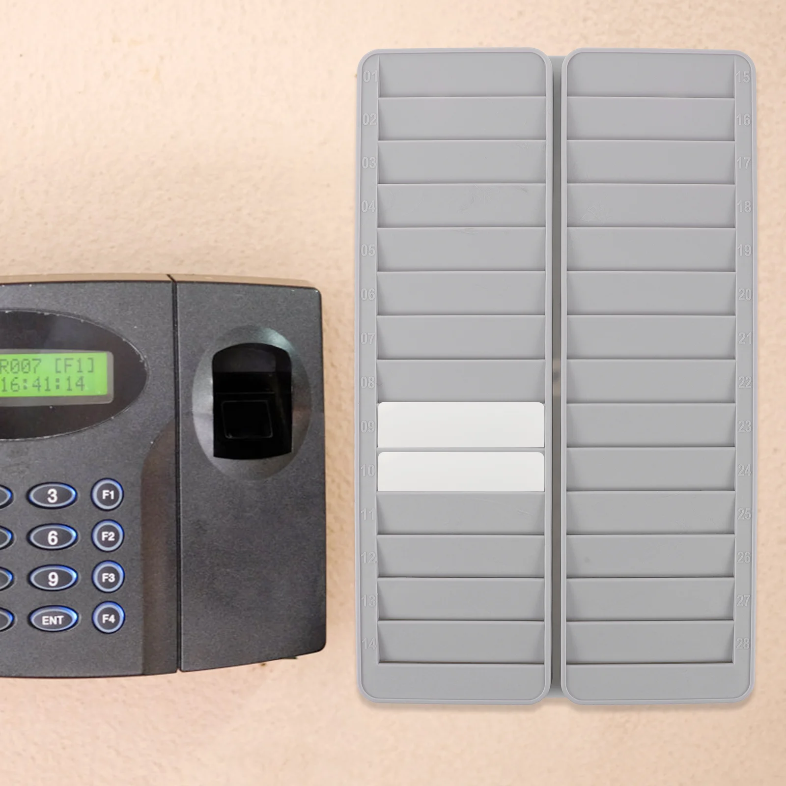 Material Card Rack Attendance Cards Storage Office Supply Travel Clock Holder While Wallet for Lanyard Slot Pockets