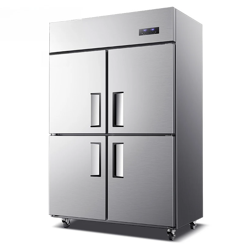 

four doors, freezer, refrigerator, vertical, stainless steel, refrigerator, double temperature preservation