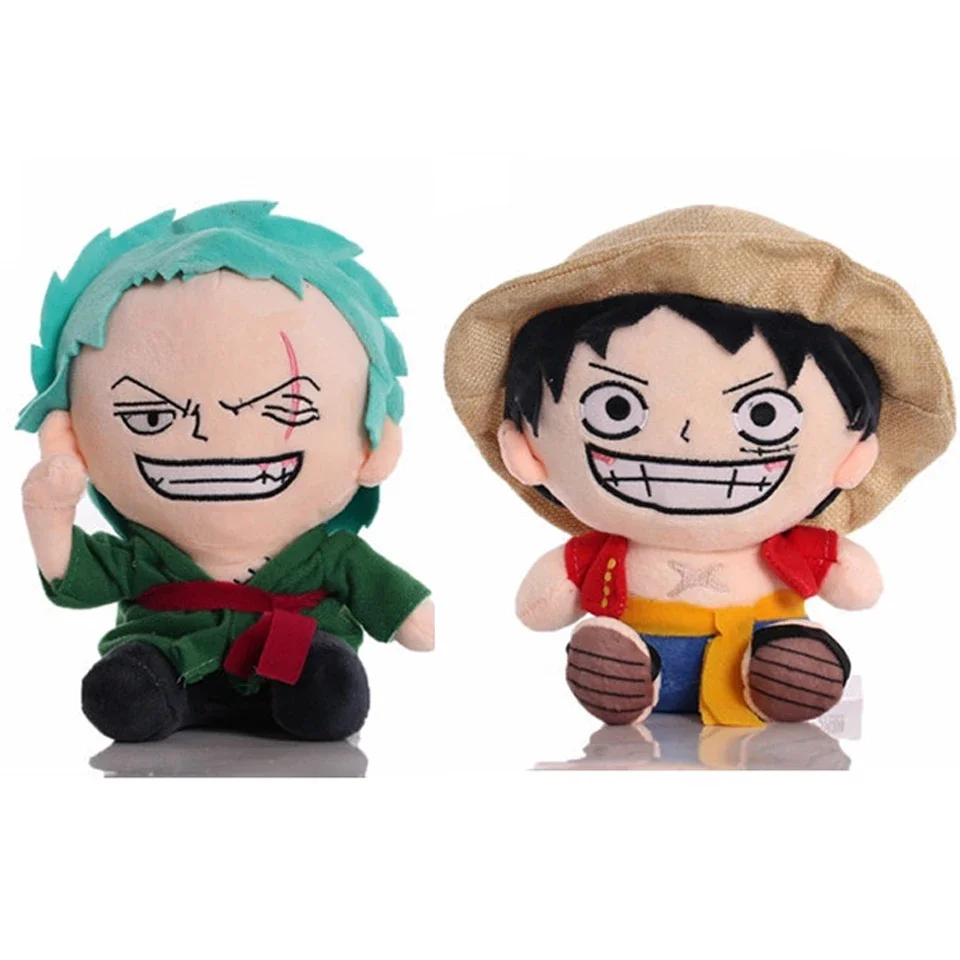 Japanese Anime 25cm OnePiece Plush Toys Cartoon Figure Luffy Chopper Ace Roronoa Zoro Cute Stuffed Doll Kids Xmas Gifts Birthday