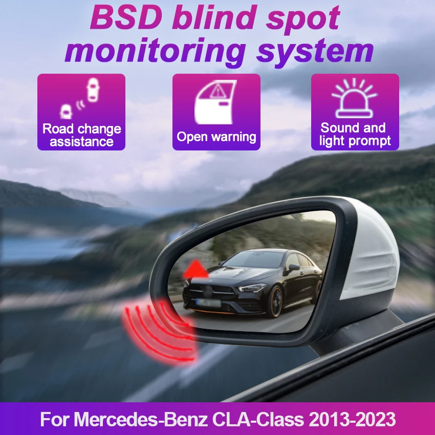 Rearview Mirror Blind Spot Detection System BSD BSM BSA Car Accessori Parking Sensor For Mercedes-Benz CLA-Class 2013-2023