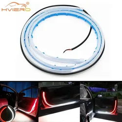 1 pçs auto lâmpada estroboscópica decoração luzes da porta do carro 12v bem vindo anti colisão flash streamer aviso tira led decoração acessórios