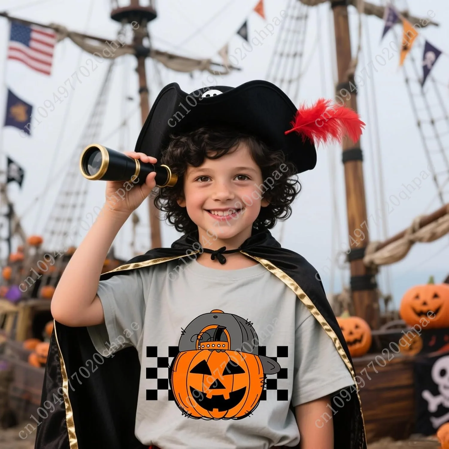 Garçons Halloween chemise enfant en bas âge enfants à manches courtes T-Shirt fantôme citrouille dinosaure monstre camion t-shirts hauts 2-7 ans