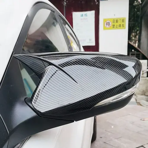 Imagen 2 del producto Para Hyundai Veloster 2012-2017 cubierta de espejo retrovisor de coche accesorios exteriores cuerno de buey carcasa lateral tapas inversas embellecedoras de fibra de carbono
