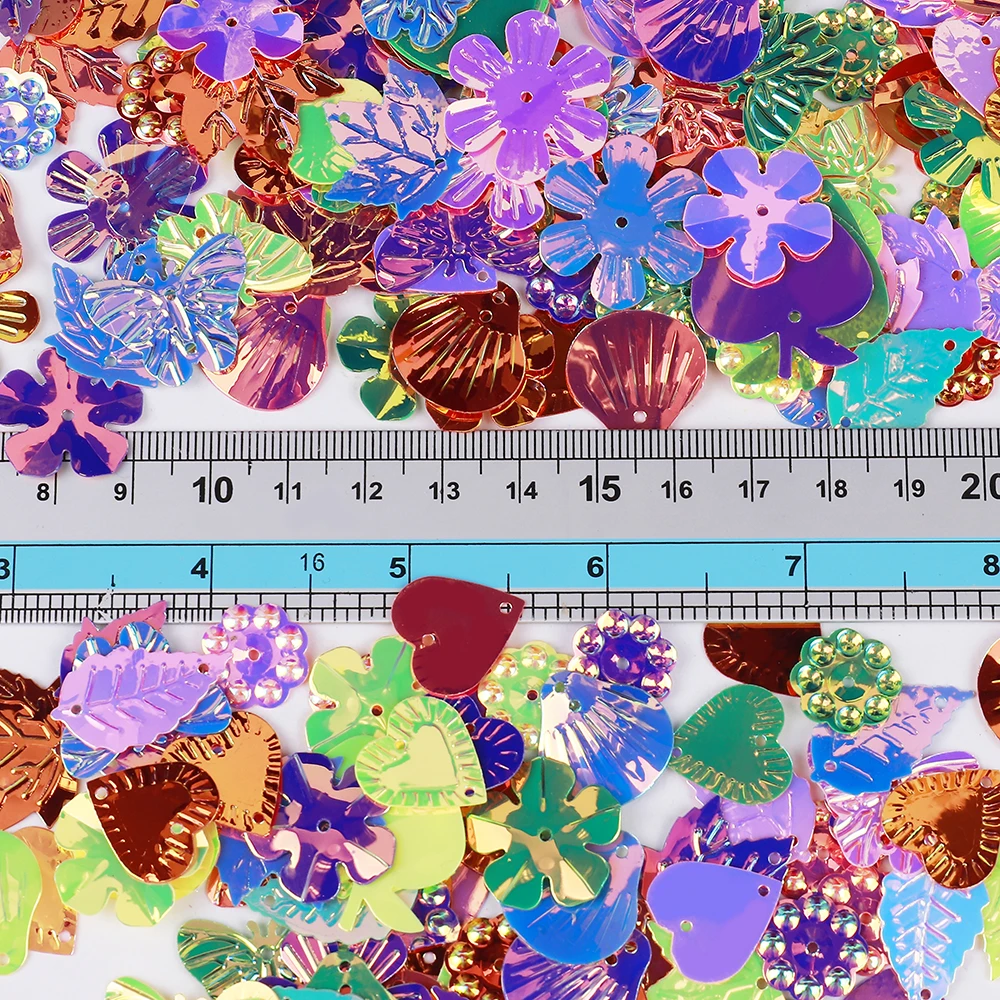 20g Mix Paillettes Craft Glitter Star Heart Flower Mermaid Shell Paillettes Paillettes vestiti fai da te Nial Decor D0230