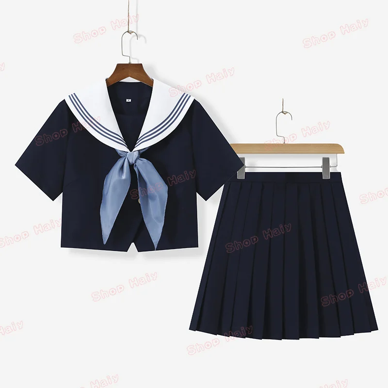 

White-collar Cyanotic College Style Japanese and Korean Student Uniforms JK Uniform Anime Cosplay Sailor Uniforms Class Uniforms