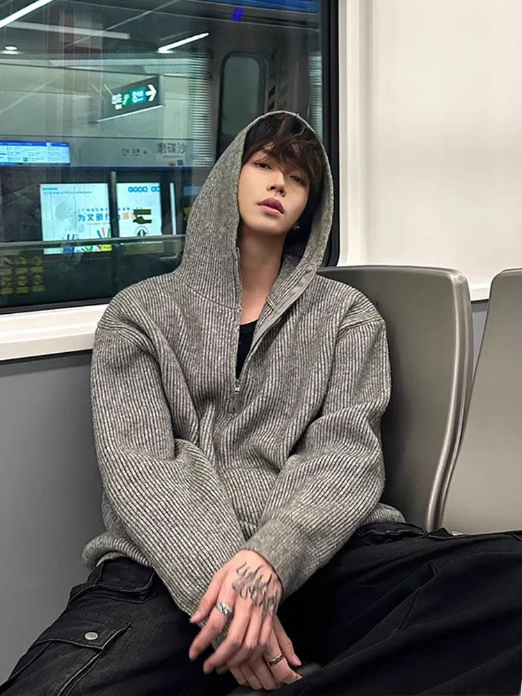 

Ay f-Zip вязаный кардиган мужской ленивый высококачественный вязаный топ для чистки ранней осени с капюшоном тет удобная смесь полиэстера