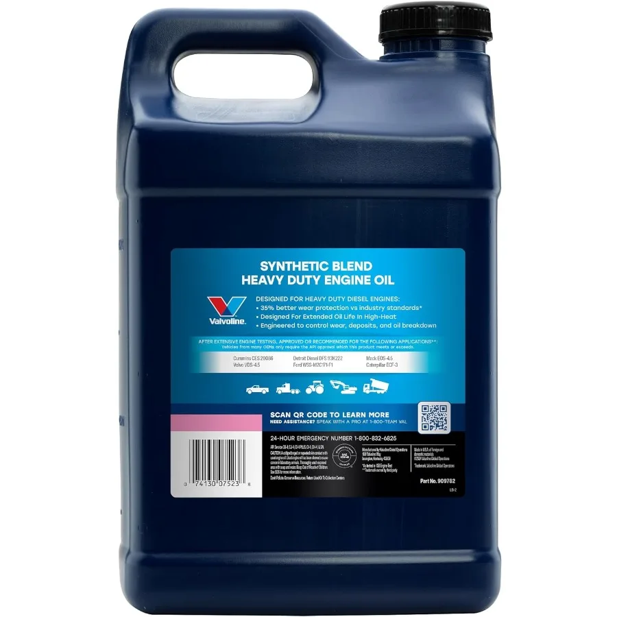 مزيج صناعي شديد التحمل 15W40 زيت محرك ديزل 2.5 جالون علبة 2 للشاحنات والمركبات التجارية عالية الأداء مع