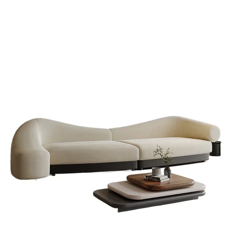 

Итальянский минималистичный тканевый диван высокого класса для гостиной, изогнутый прямой кремовый стиль