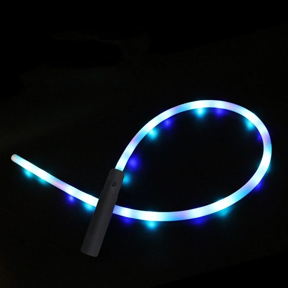 USB Rechargeable LED Dancing Whip 10 Colors 35 Effect Modes Pixel Whips Toy Rave Swivel EDM Events Festival Light-up Glow Rope