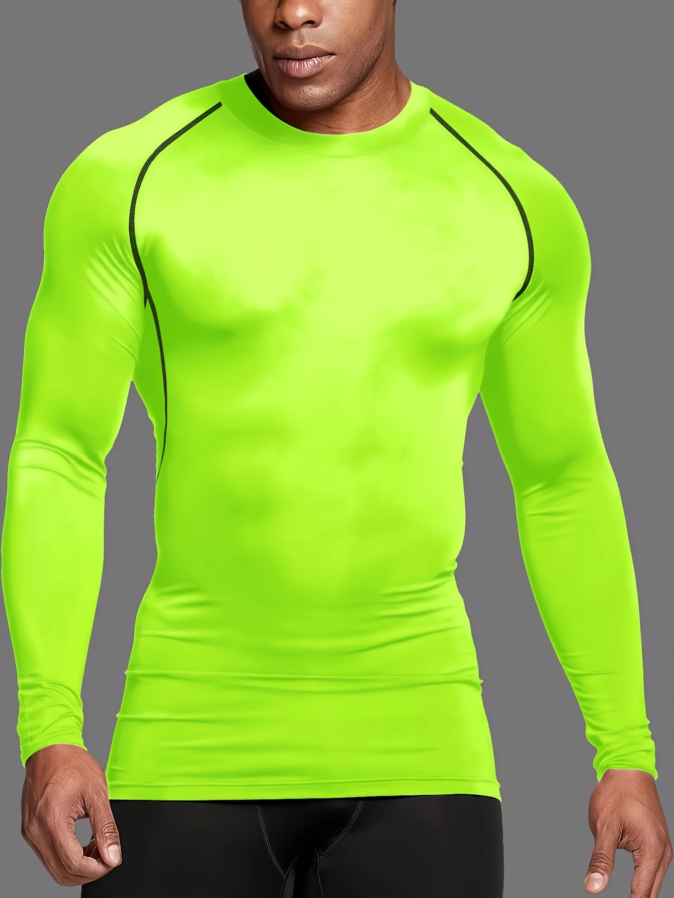 

Men's sports and fitness shapewear, slim fit and tight fitting top, comfortable and moisture wicking, quick drying long sleeves
