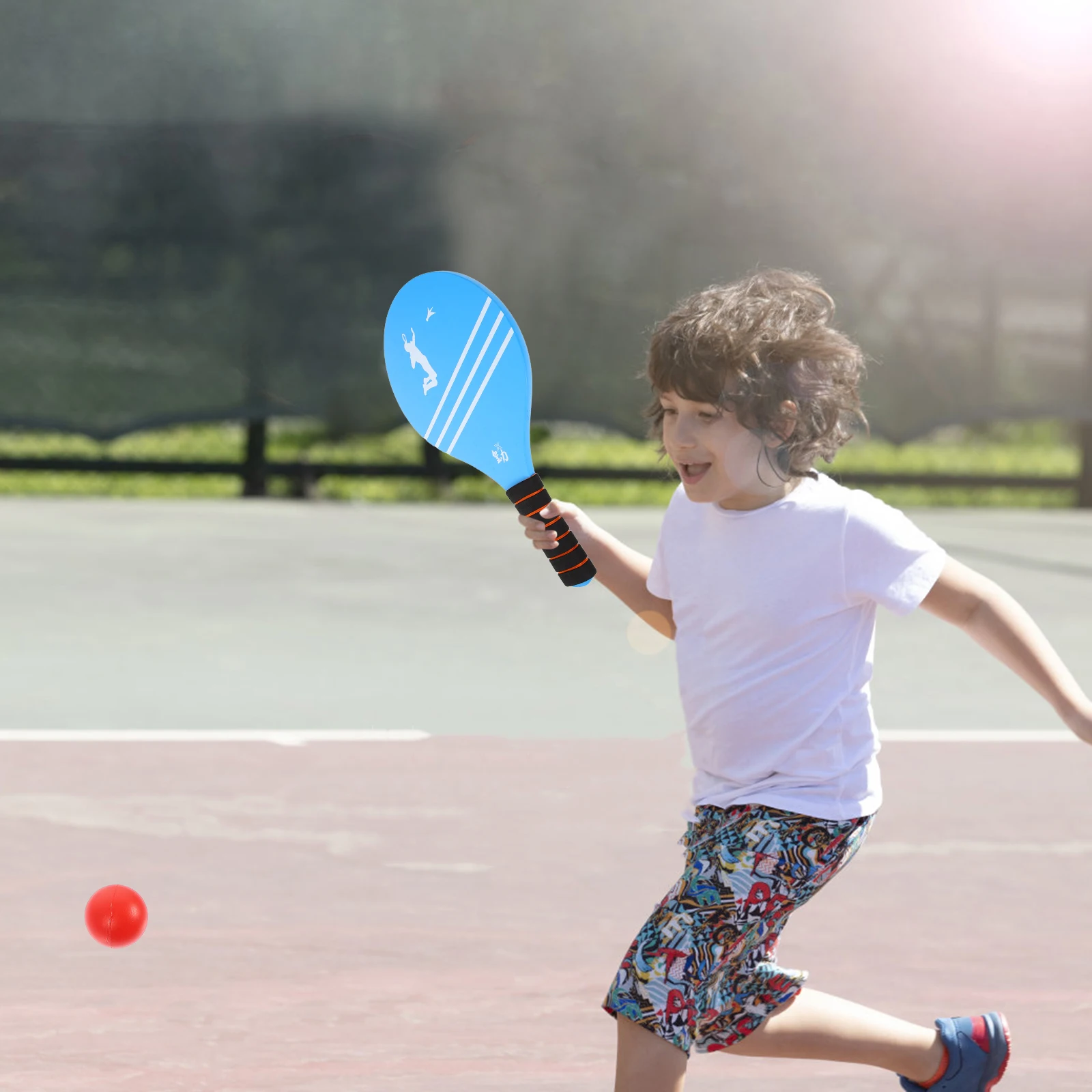 

2pcs Blue Badminton Rackets Durable Wood Paddles Kids Adults Fitness Sport Set Lightweight Anti Skid H Outdoor Camping