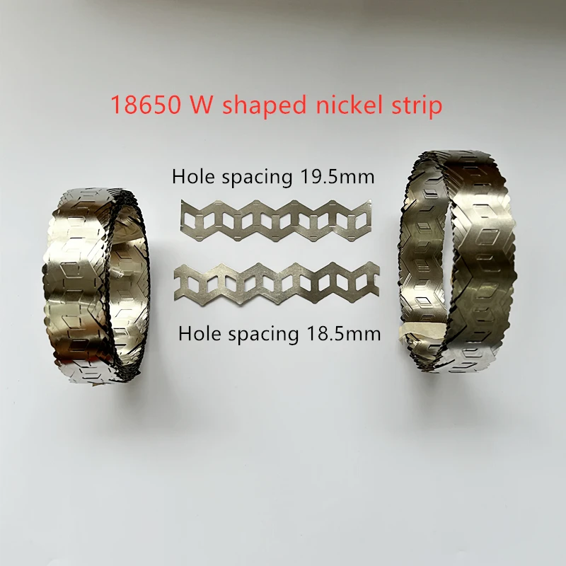 1KG 18650 2P Nickel Plated Strip Power Lithium Battery Welding Connecting Piece Displaced Nickel Plating Strip W-type Nicke