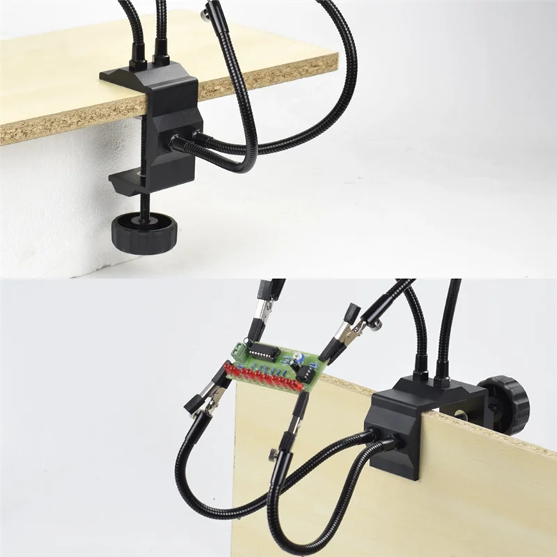 

H-W Desk Clamp Soldering Station Holder PCB Alligator Clip Multi Soldering Helping Hands Third Hand Tool For Welding Repair
