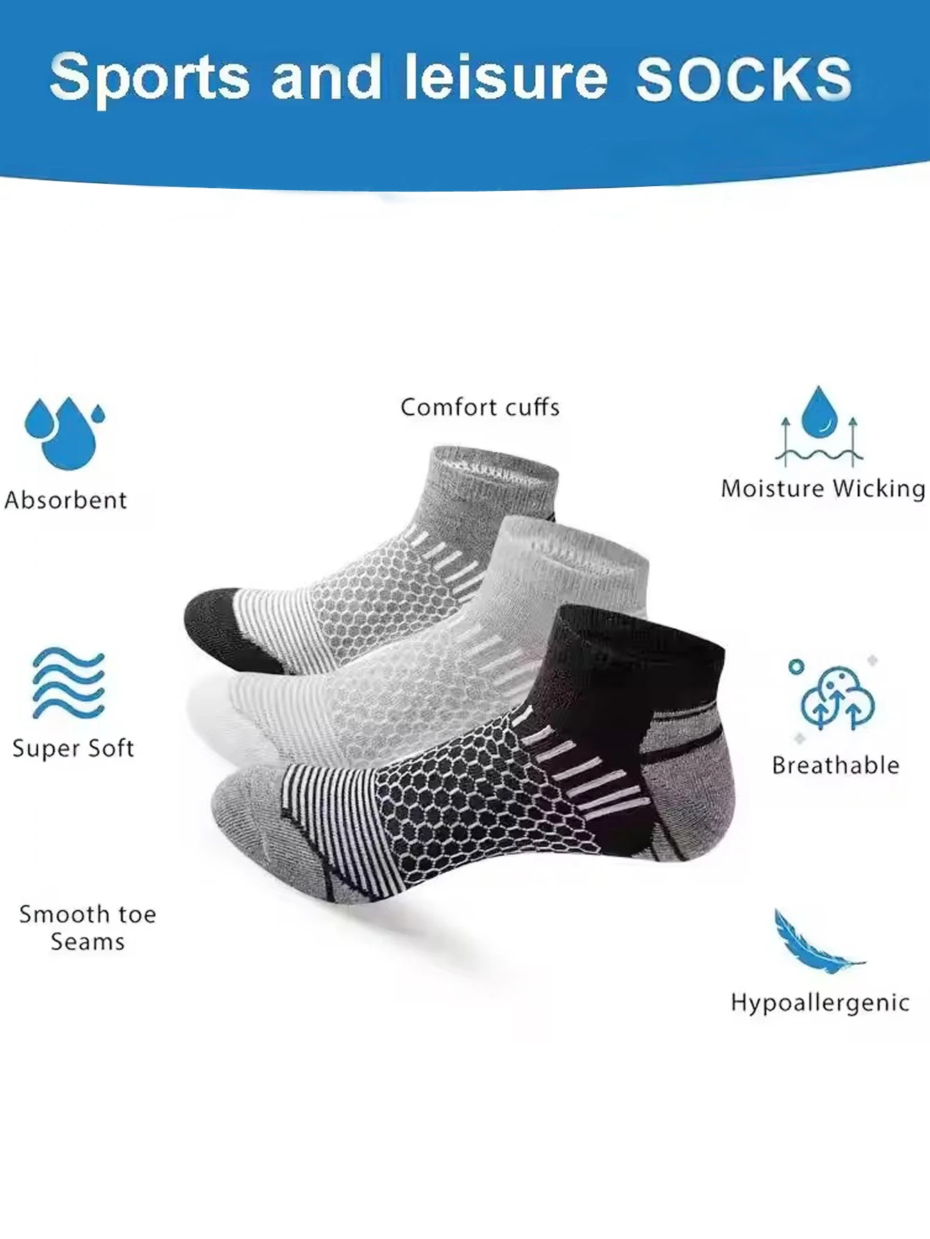 6/12/30 Pairs الرجال الجوارب المنخفضة قطع المألوف تنوعا رائحة مقاومة امتصاص العرق مريحة تنفس جوارب رياضية مرنة