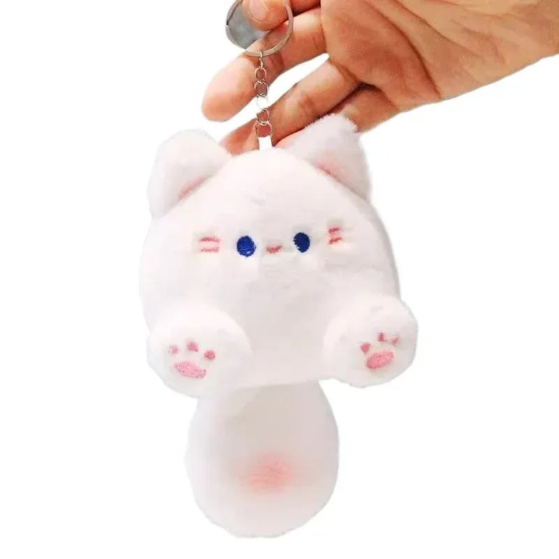 スクイークキャットシリーズぬいぐるみキーホルダーかわいいバックパックペンダント尻尾を押すと音がするカワイイサプライズ女の子向けコレクターズギフト