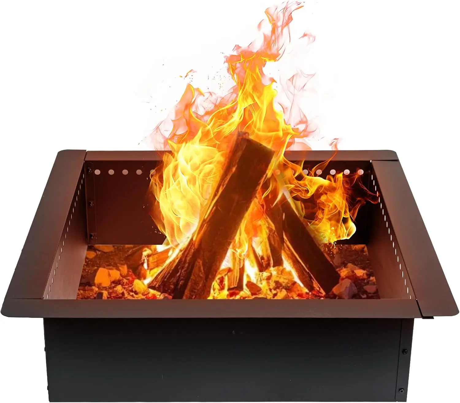 Heavy Duty Square Fire Pit Ring for Outdoor Use – Durable Steel Construction, Ideal for Backyard, Patio, and Camping Fire Pits